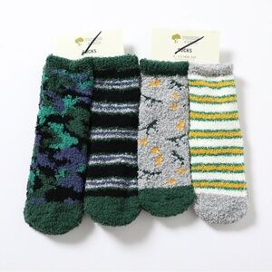 New Tucker + Tate 2 sets 4 pairs of kids socks Camo Dino packs 9-2.5 non-slip